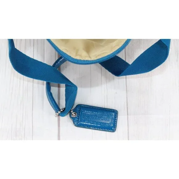 Coach Blue Nylon Weekender Travel Tote Bag - Picture 8 of 9